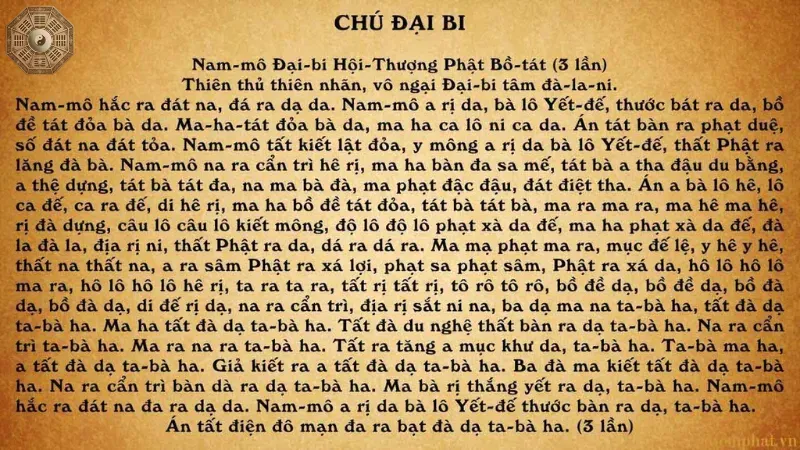 Phiên âm và lời giải của Chú Đại Bi
