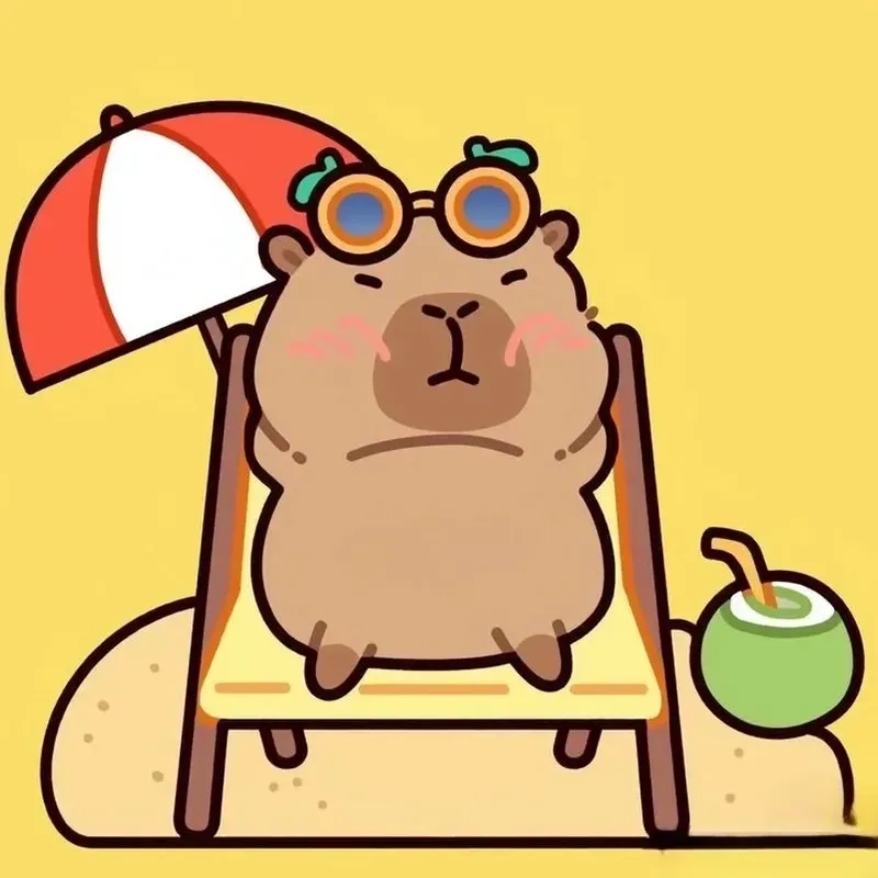 Capybara chuột lang nước meme dễ thương, vui nhộn và hài hước