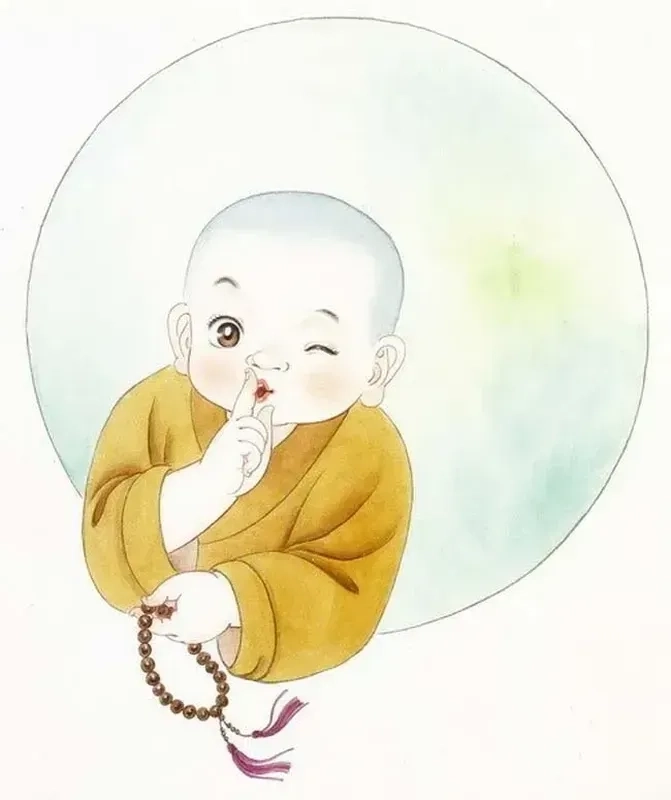 Hình chú tiểu niệm phật mang lại sự thanh tịnh và bình an trong tâm hồn người nhìn.