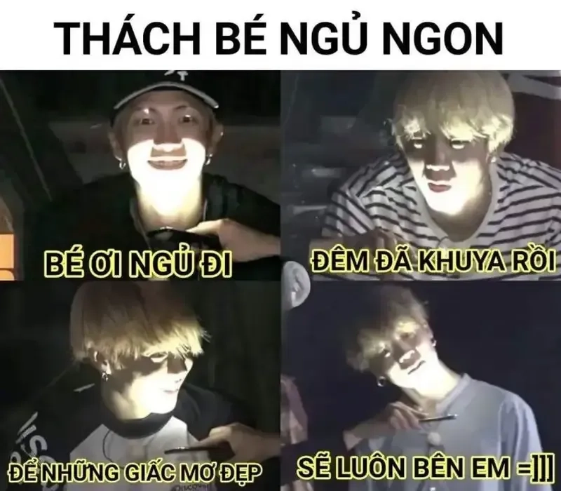 Meme ngủ ngon cute, mang đến nụ cười nhẹ nhàng trước khi đi ngủ.