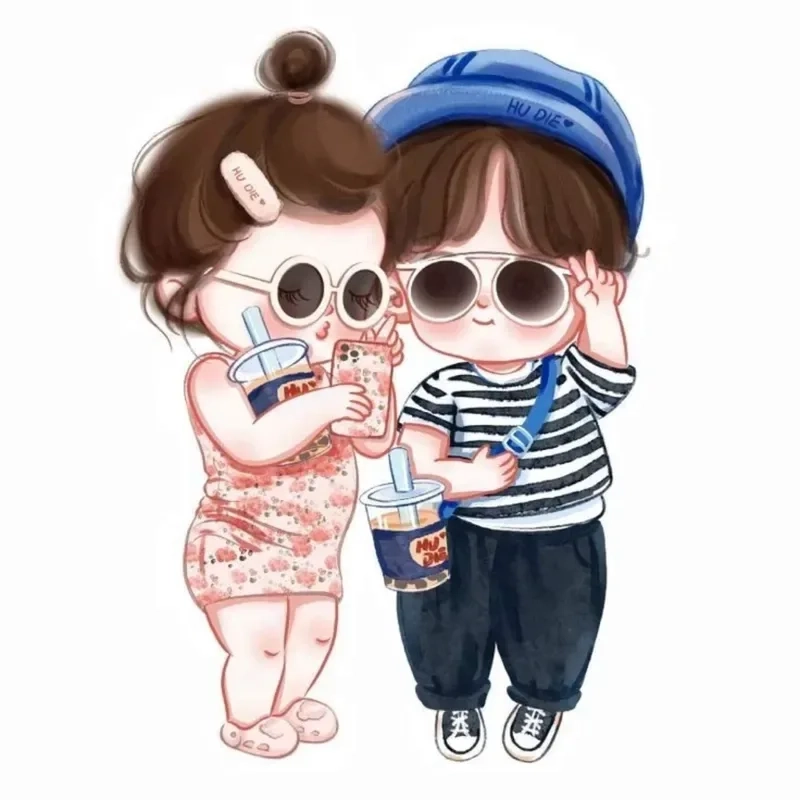 Ảnh cặp chibi cute dành cho những cặp đôi đáng yêu