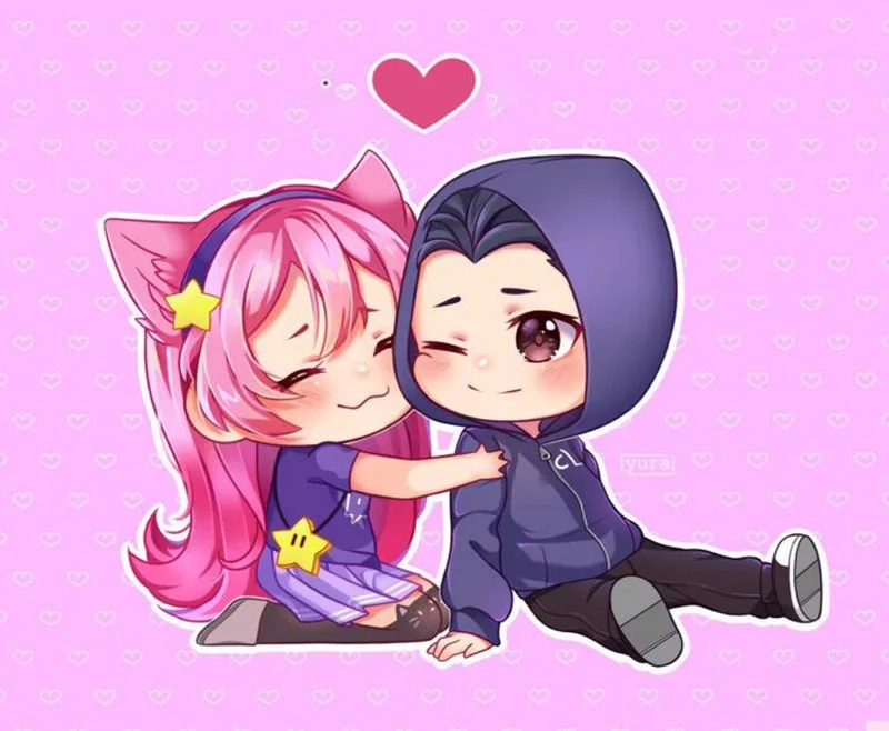 Lưu giữ kỷ niệm với ảnh cặp đôi anime chibi cute rời