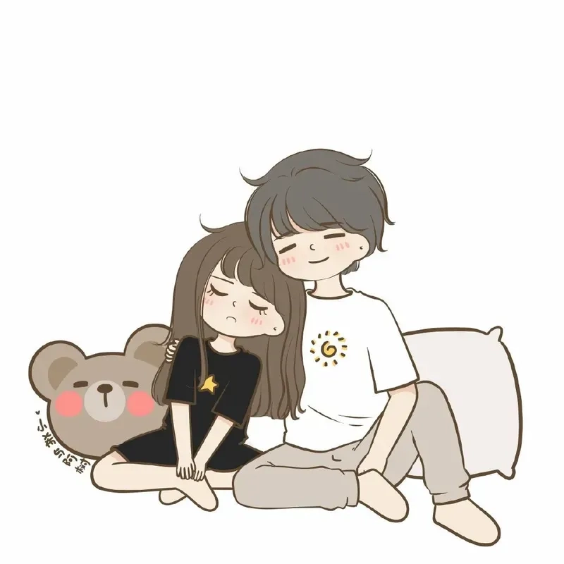 Ảnh chibi cặp đôi cute mang lại cảm giác ấm áp