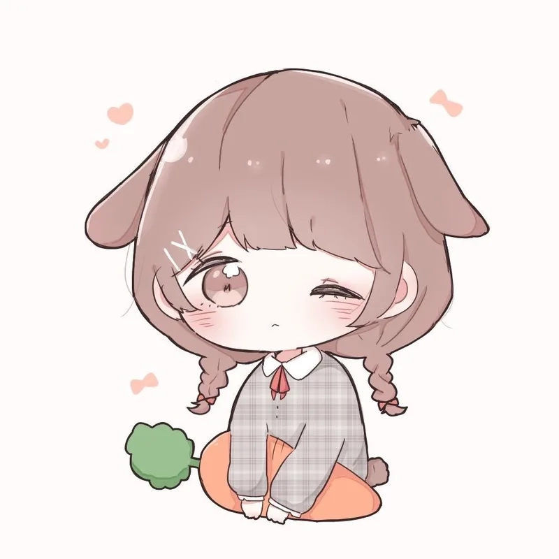 Ảnh chibi cute nữ đơn giản nhẹ nhàng, dễ vẽ