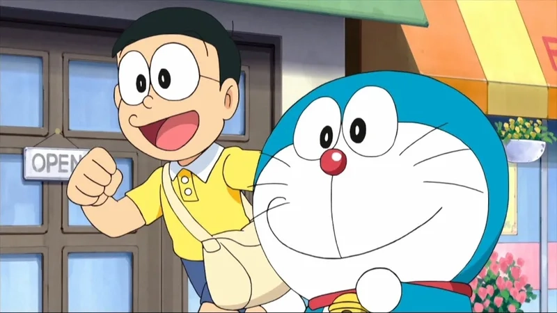 Ảnh nền doremon và nobita, tình bạn bất hủ trên màn hình điện thoại