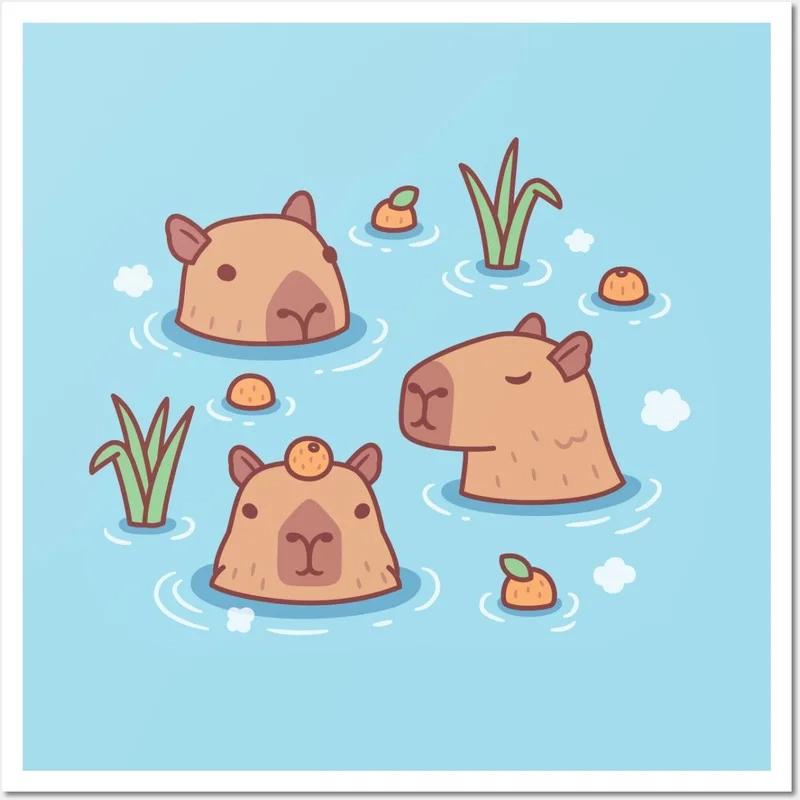 Tải ngay hình nền máy tính đẹp cute capybara dễ thương