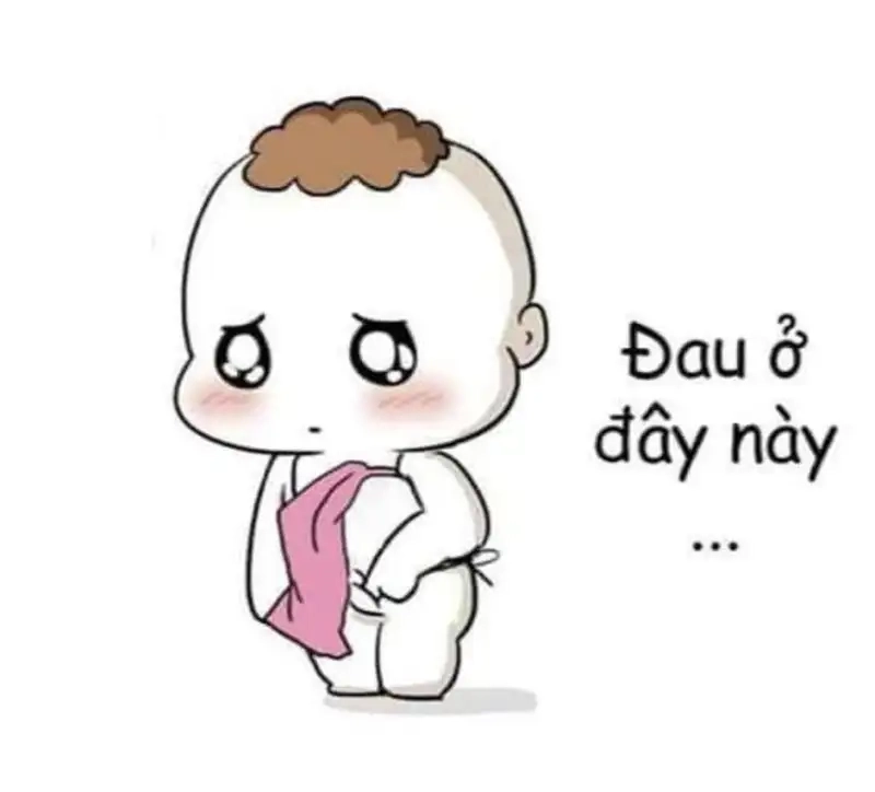 đau ở đây này meme khiến dân mạng cười