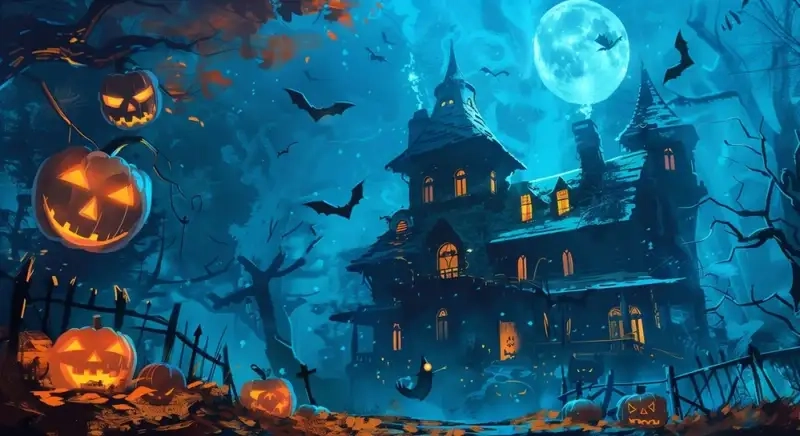 Trang trí tường với ảnh bìa Halloween cực chất