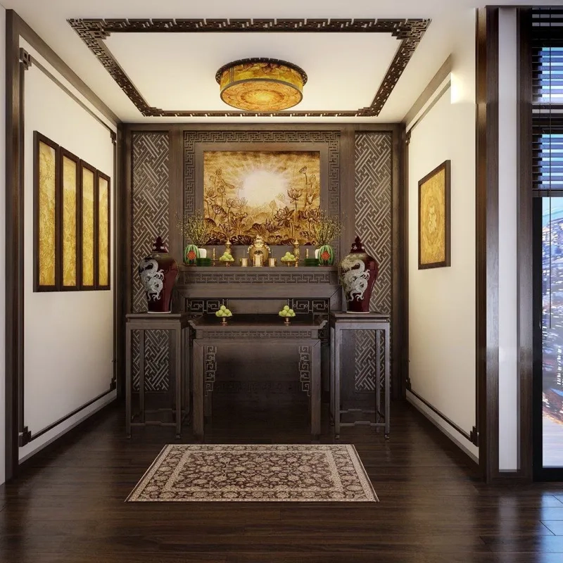 Bài trí phòng thờ trang nghiêm ấm