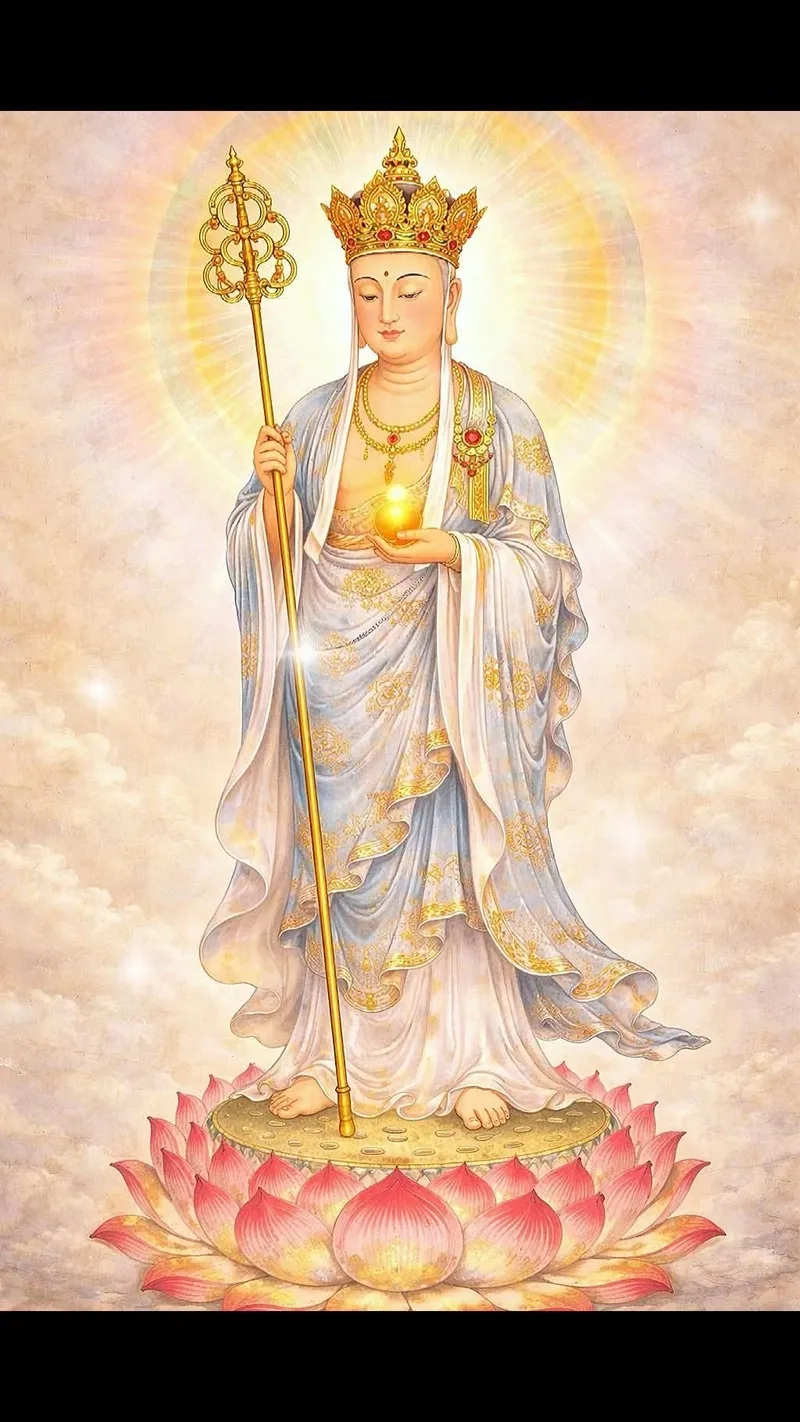 Hình Ngài Địa Tạng Vương Bồ Tát uy nghi