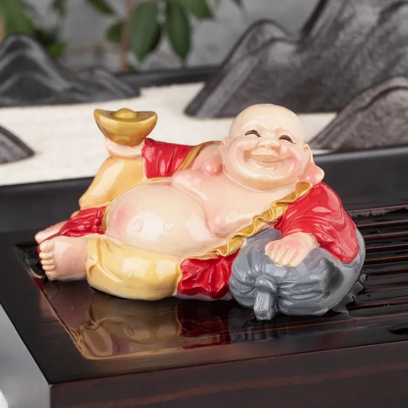 Tượng gỗ Di Lặc ngũ phúc tinh tế