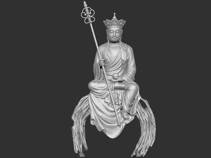 Tượng Bồ Tát Địa Tạng tỏa ánh hào quang